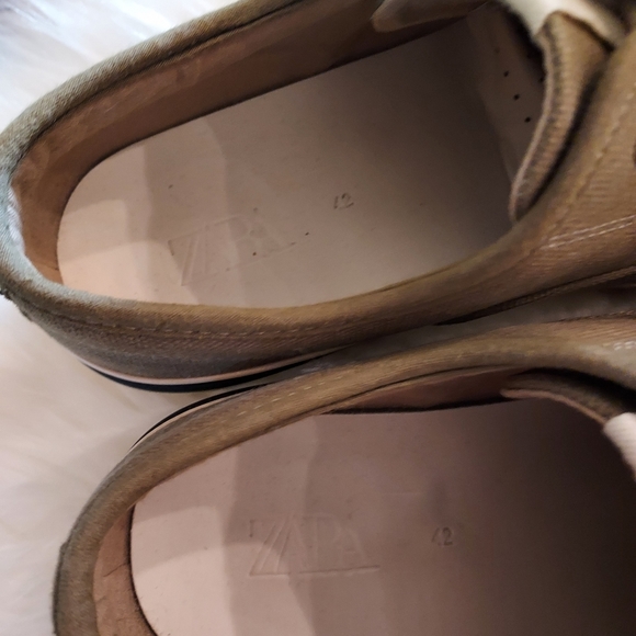 ZARA Olive Green Canvas Wedge Sneakers. - Picture 6 of 11